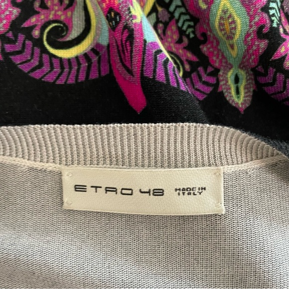 Etro Black top with Blue and Pink Floral Design - Picture 14 of 15